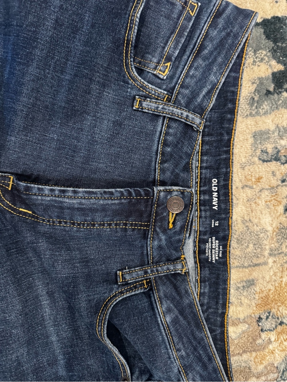 Old Navy Indigo Blue Skinny Jeans with Contrast Stitching